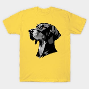 Stunning and Cool Hanoverian Scenthound Monochrome and Gold Portrait for Father's Day T-Shirt